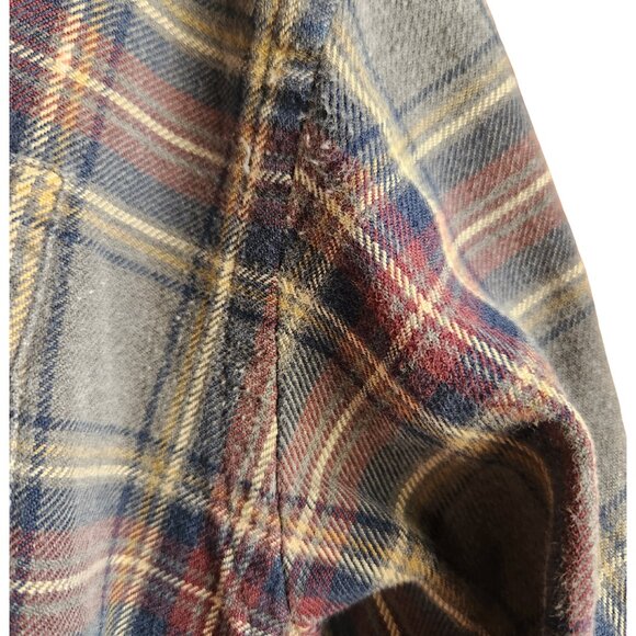 Vintage Gap Button Down Collar Green/Grey Plaid Flannel Shirt Men's Size Large - Picture 4 of 9
